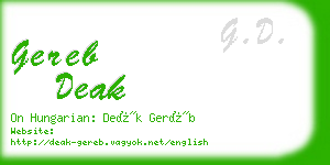 gereb deak business card